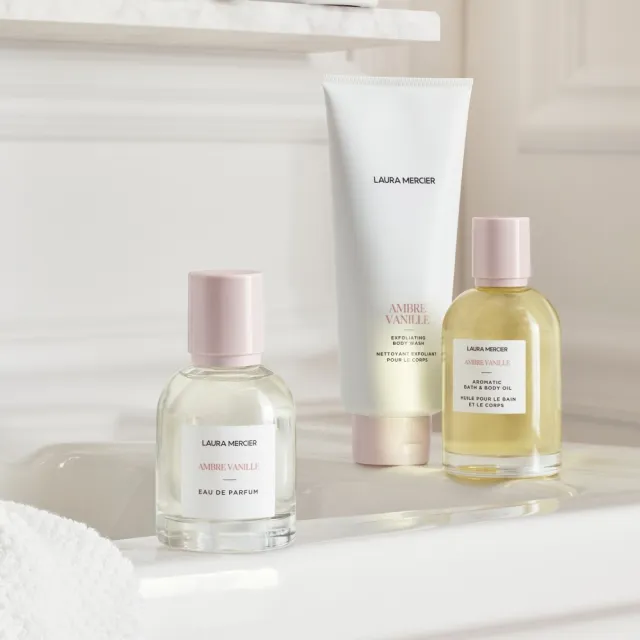 【LAURA MERCIER 蘿拉蜜思】香氛沐浴潤膚油100ml 琥珀香草/南法橙花