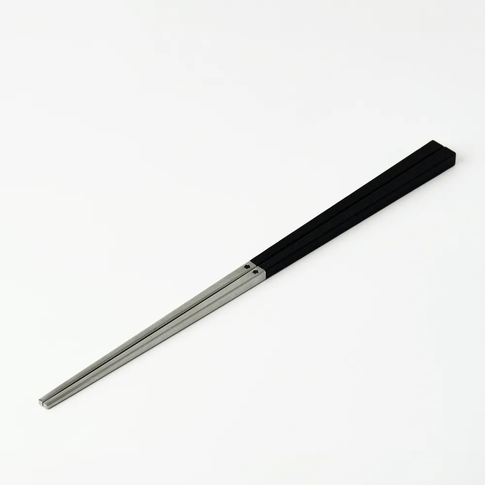 【MUJI 無印良品】不鏽鋼樹脂方筷(可機洗/23cm/黑)