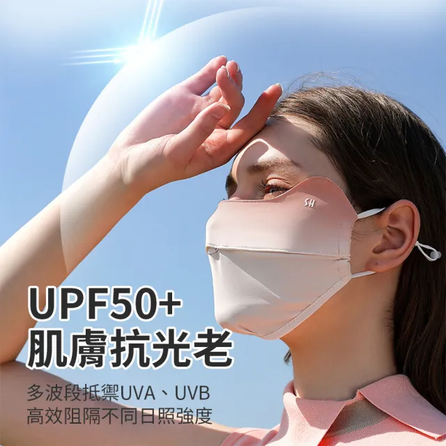 【golovejoy】UPF50+冰絲口罩 布口罩(抗UV防曬 可水洗 涼感 露鼻 透氣 漸層)