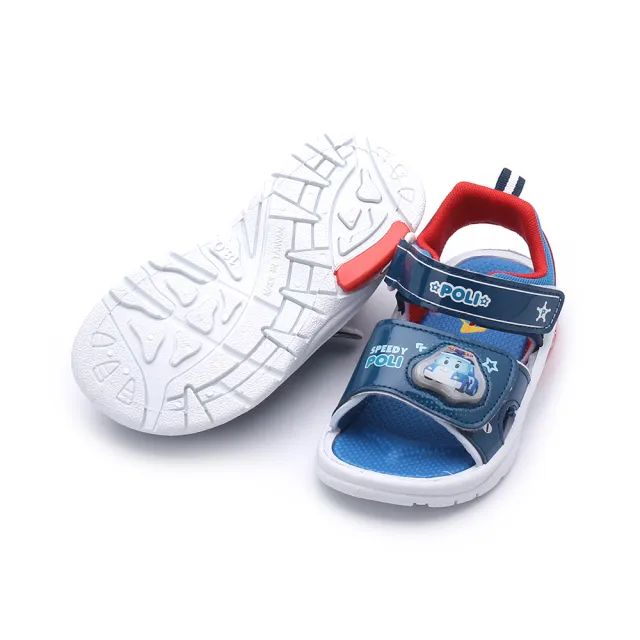 【POLI 波力】15-18cm 電燈涼鞋 藍 中童鞋 POKT46066