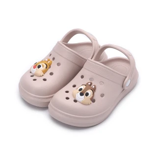 【Disney 迪士尼】13-17cm 奇奇蒂蒂立體飾片園丁鞋 奶茶 中小童鞋