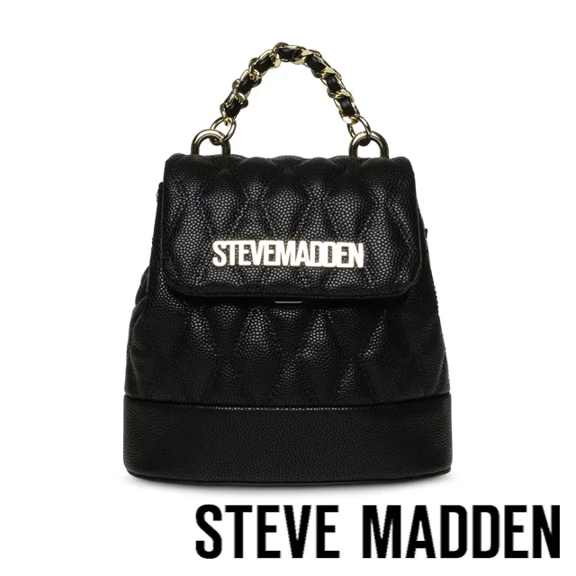 【STEVE MADDEN】BCHERISH 菱格紋鍊條後背包(黑色)