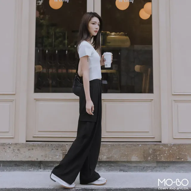 【MO-BO】方領針織短版上衣(李靜聯名款)