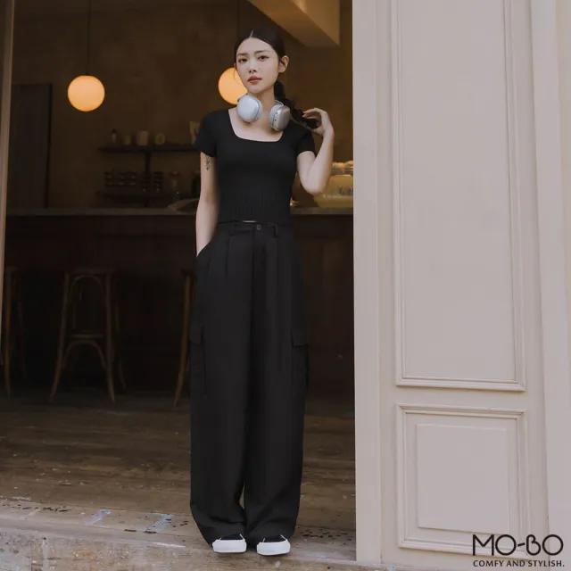 【MO-BO】方領針織短版上衣(李靜聯名款)
