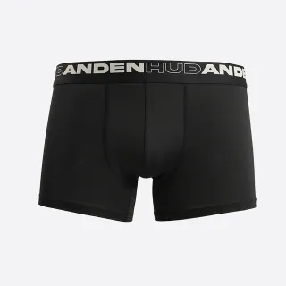 【Anden Hud】男款_吸濕排汗機能系列．短版腰帶平口內褲(黑-框字緊帶)