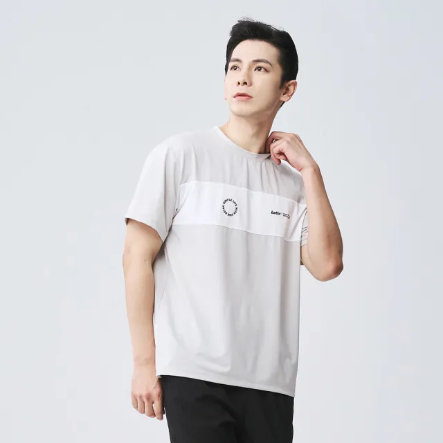 【BATIS 巴帝斯】24SS 男撞色拼接緹花短T-男-二色
