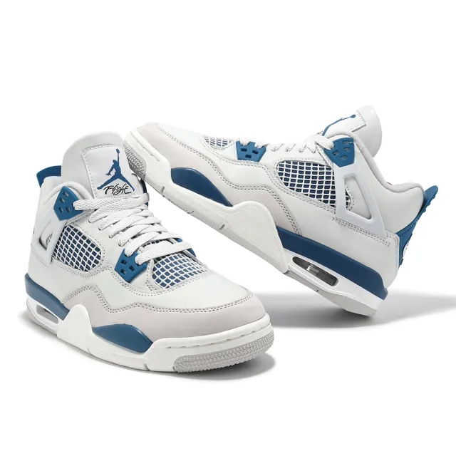 【NIKE 耐吉】休閒鞋 Air Jordan 4 Retro GS 大童 女鞋 軍藍 4代 AJ4(HF4281-141)