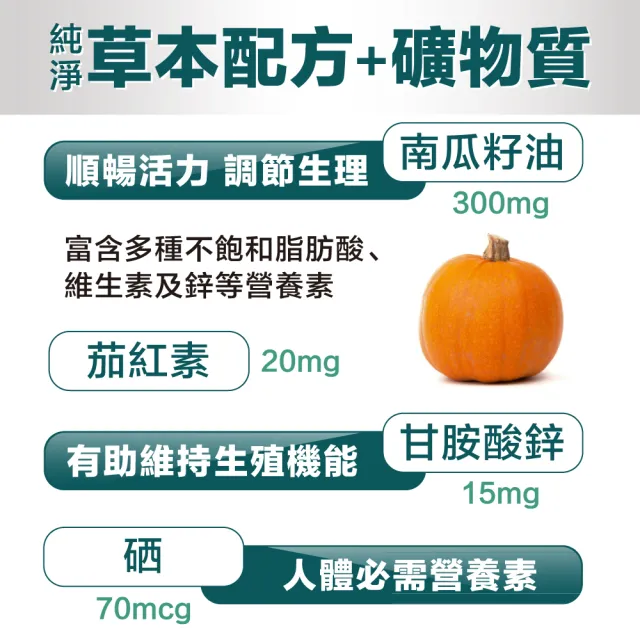 【Lovita 愛維他】攝通寶素食膠囊(60顆/瓶;南瓜籽 茄紅素)