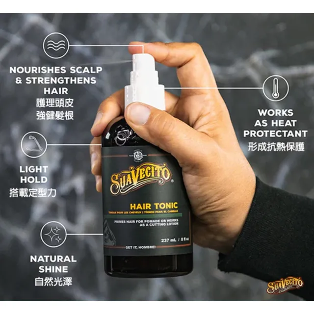 【Suavecito 骷髏頭】Hair Tonic無酒精古龍水定型順髮液(8oz/237ml)