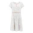 【ILEY 伊蕾】格紋玫瑰蕾絲刺繡圓領洋裝(白色；M-XL；1242077144)