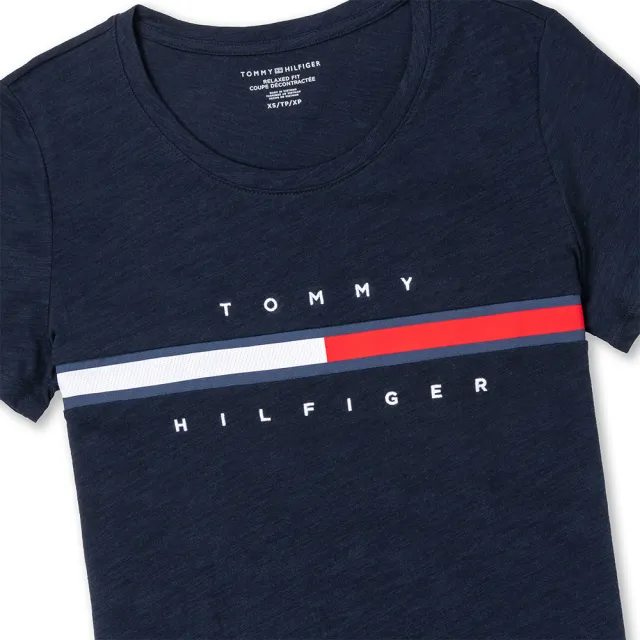 【Tommy Hilfiger】TOMMY 經典刺繡大LOGO文字圖案短袖T恤 上衣-女-多色組合(平輸品)