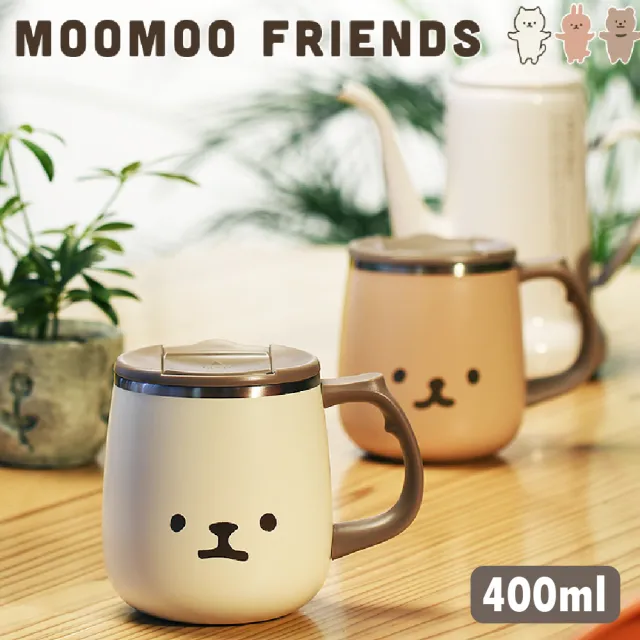 【SABU HIROMORI】MOOMOO復古文青可愛不鏽鋼保冷保溫馬克杯(400ml 保溫保冷1小時 精緻 日系 北歐風 貓咪)