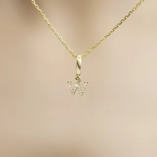 【Olivia Yao Jewellery】18K金 鑽石字母W 吊墜(HAUTE Collection/送禮/客製化)