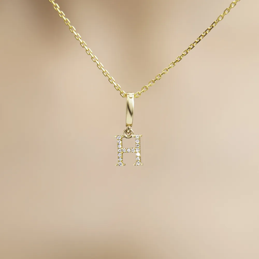 【Olivia Yao Jewellery】18K金 鑽石字母H 吊墜(HAUTE Collection/送禮/客製化)