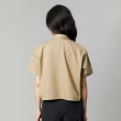 【Dickies】女款卡其色斜紋短版雙口袋經典工裝短袖襯衫｜DK012454KHK