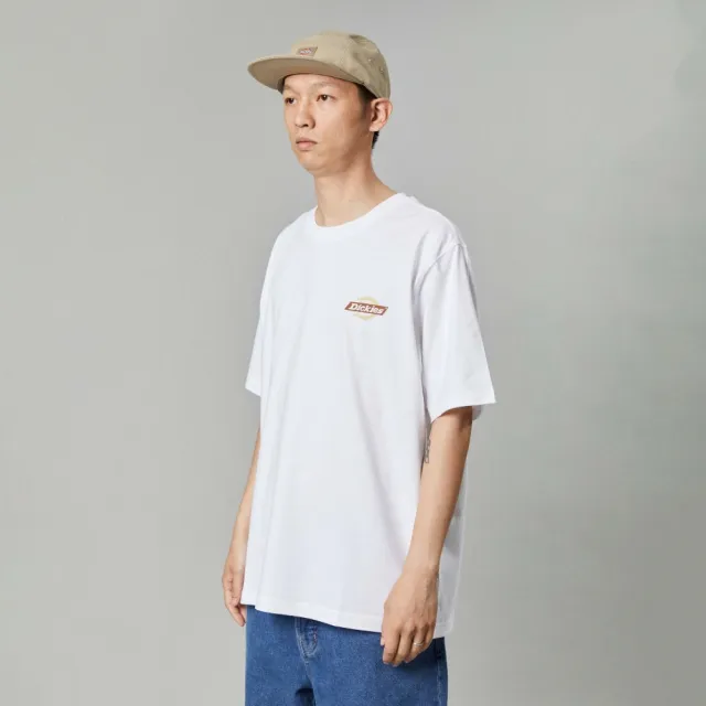 【Dickies】男女款白色純棉品牌經典Logo印花舒適柔軟短袖T恤｜DK012962H80