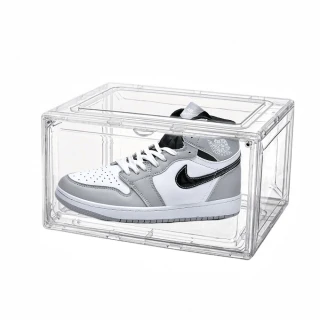 【KOLKO】正開側開全透明磁吸鞋盒-五入組(加厚高品質 防塵 壓克力展示盒 收納鞋盒)