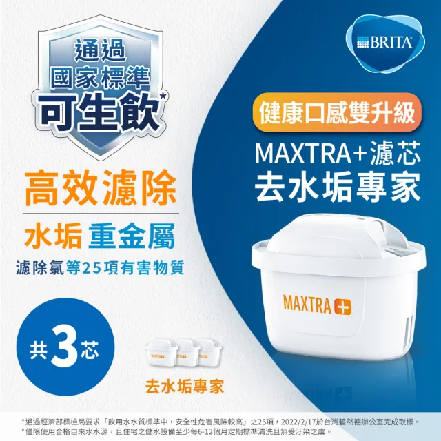 【BRITA】官方直營 去水垢15入濾芯 贈日系簡約力酷壺(共1壺16芯)