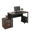 【DFhouse】頂楓120公分電腦辦公桌+主機架+活動櫃-白楓木色