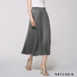 【MOMA】人字紋壓褶長裙(深灰色)