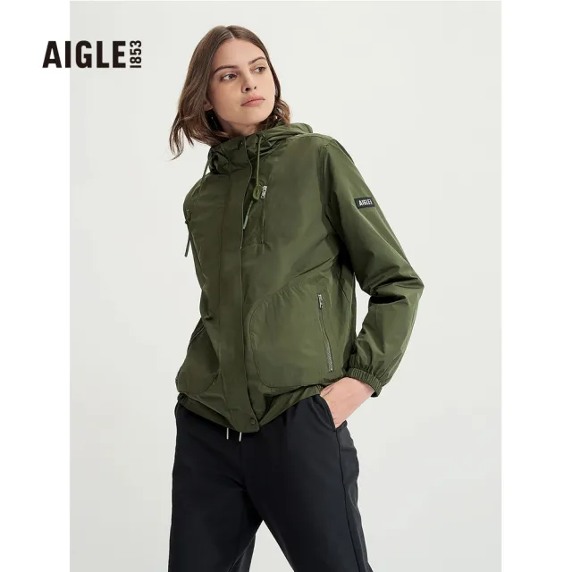 【AIGLE】女 抗UV防潑外套AG-3A249A080 軍綠(女裝 抗UV外套 防潑水外套)