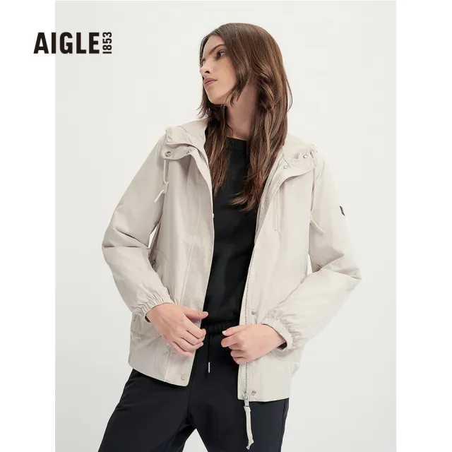 【AIGLE】女 抗UV防潑外套AG-3A249A138 淺卡其(女裝 抗UV外套 防潑水外套)