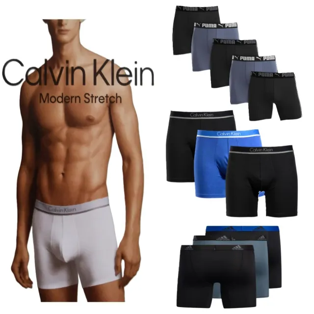 【Calvin Klein 凱文克萊】3件組 男內褲(CK&ADIDAS&PUMA聯合特賣/PUMA內褲/愛迪達內褲/彈性內褲/四角褲)