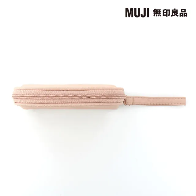 【MUJI 無印良品】聚酯纖維迷你化妝包(粉米.約10.5×3×7.5cm)
