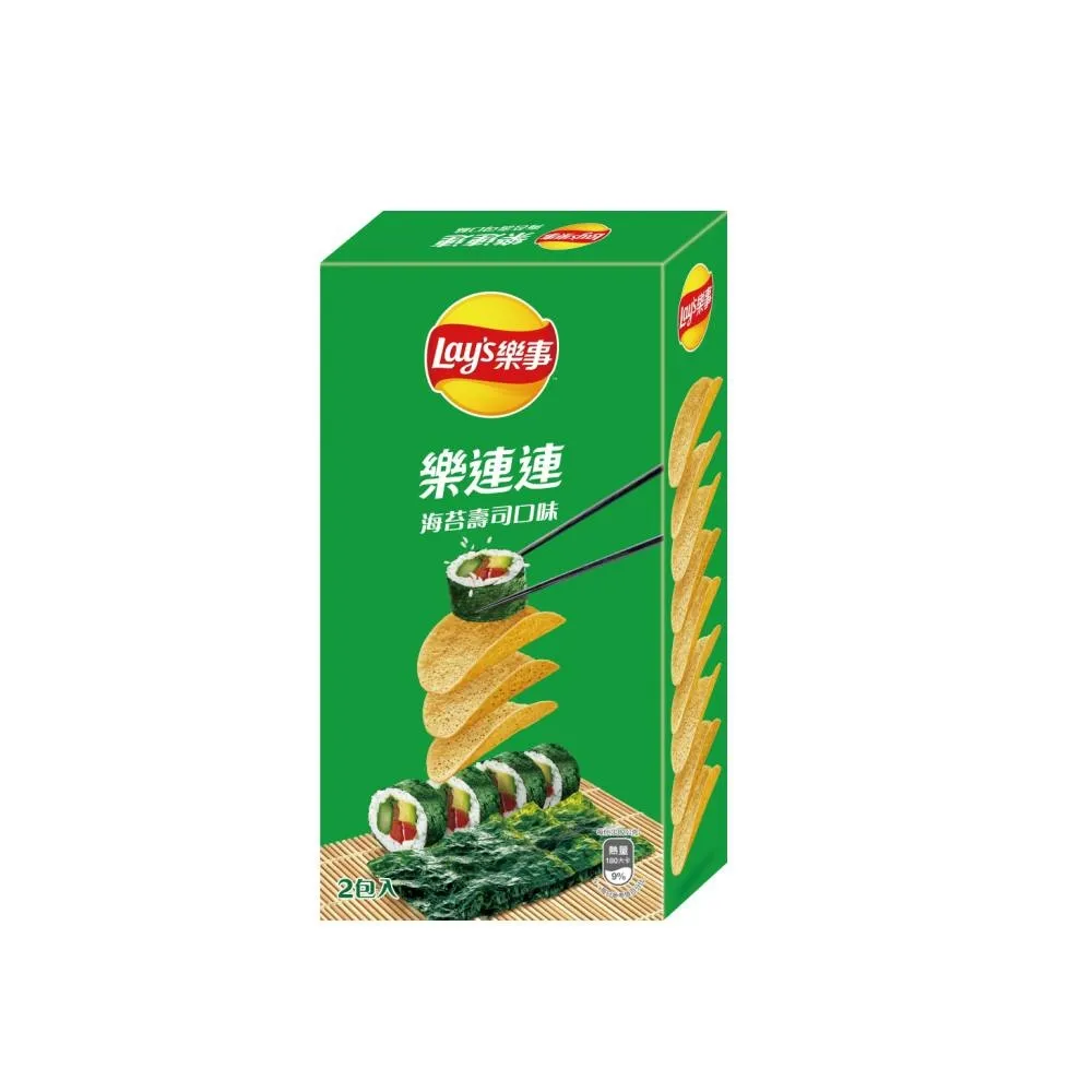 【Lay’s 樂事】樂事樂連連海苔壽司口味洋芋片166g/盒