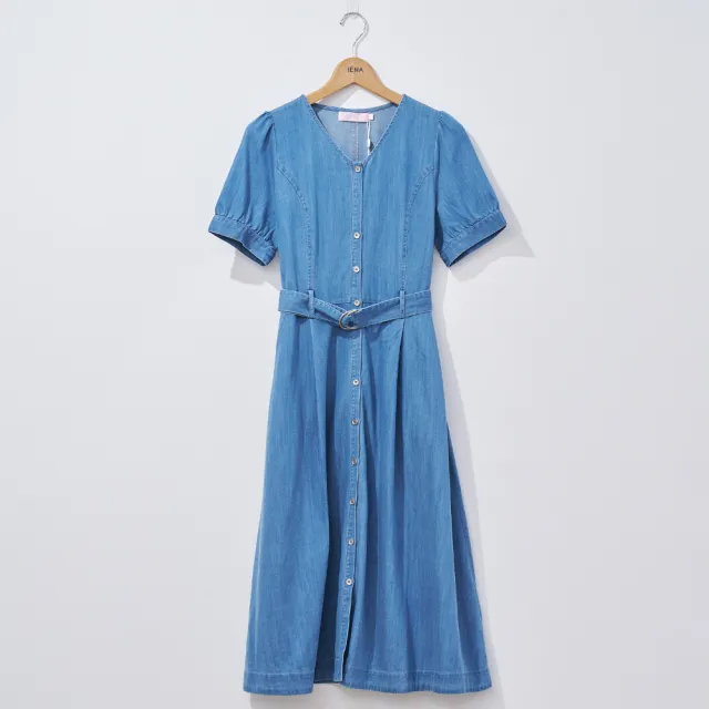 【IENA】天絲牛仔V領洋裝(#4274005 V領牛仔洋裝 淺藍色)