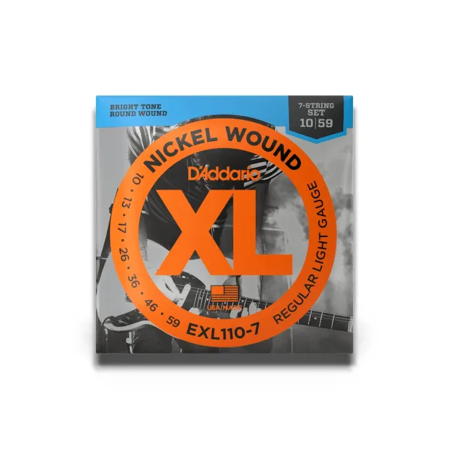 【D’Addario】卓越品質首選 七弦專用 鍍鎳鋼電吉他弦 10-59／EXL110-7(吉他弦 Strings 琴弦 結他弦)