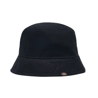 【Dickies】男女款黑色純棉暗格紋側邊品牌Logo織標漁夫帽｜DK013054BLK(帽子)