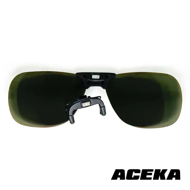 【ACEKA】台灣製墨鏡俐落方形翡翠綠磁吸式夾片(METRO 夾式系列)