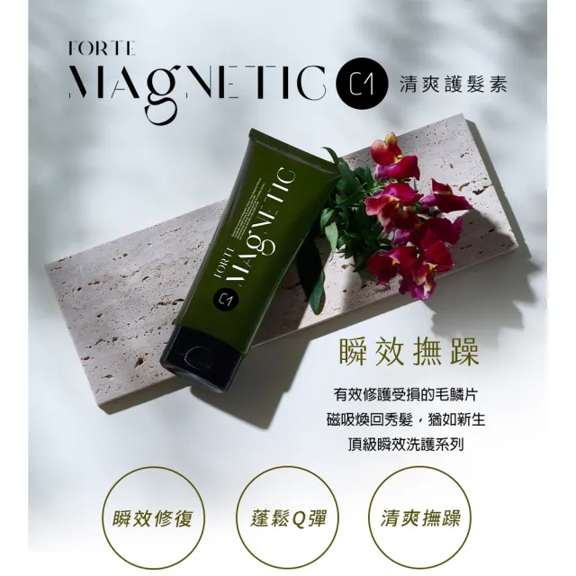 【FORTE】台塑生醫小磁瓶 Magnetic護髮素150gx2入(C1清爽/C2滋潤)