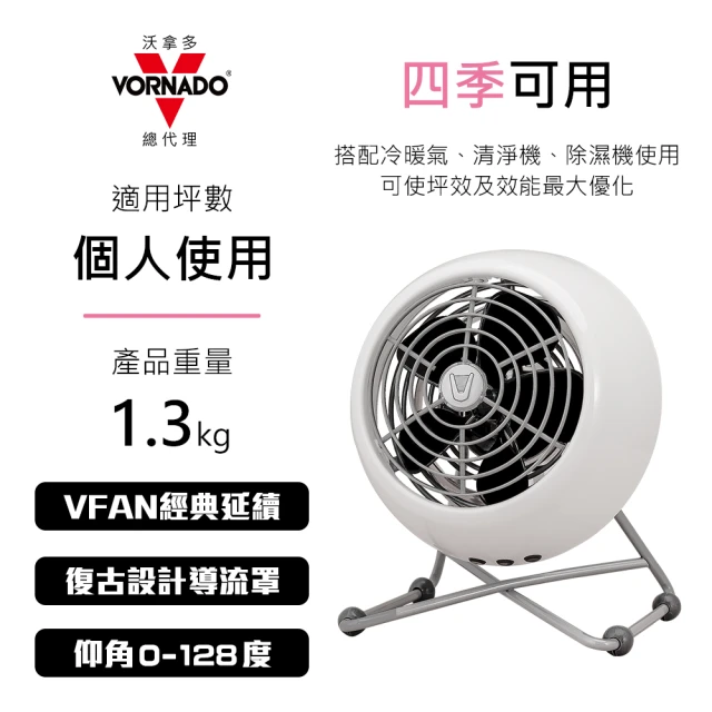 VORNADO 沃拿多 摩登迷你復古扇VFANMM23(白色)