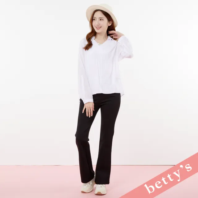 【betty’s 貝蒂思】素色逗號後開襟長袖上衣(白色)