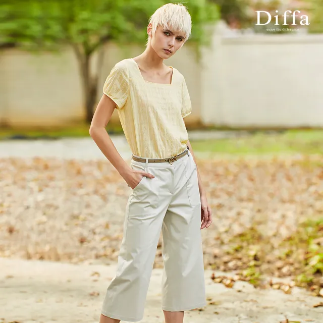【Diffa】貼袋設計直筒長褲-女