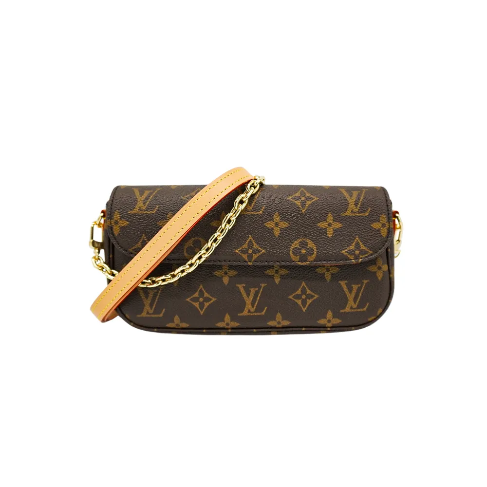 【Louis Vuitton 路易威登】Ivy Woc 帆布肩背/斜背包(M81911-咖)