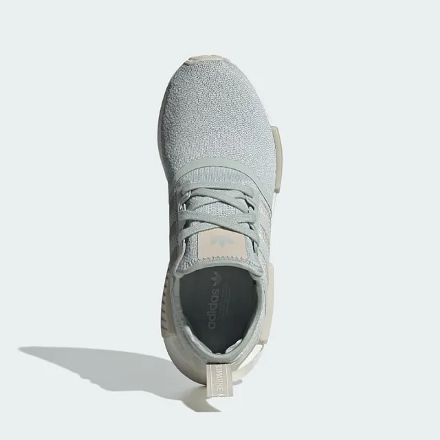 【adidas 愛迪達】慢跑鞋 女鞋 運動鞋 緩震 襪套 三葉草 NMD_R1 W 灰綠 IE0595