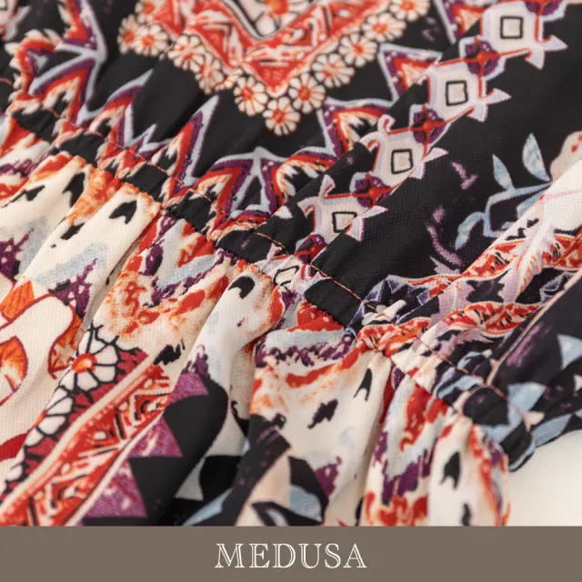 【MEDUSA 曼度莎】現貨-波西米亞直筒無袖雪紡洋裝（M-XL）｜長洋裝 雪紡洋裝 民族風(305-72206)
