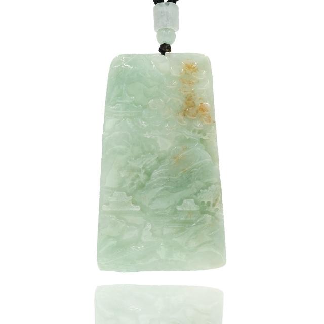 【喜緣玉品】天然A貨翡翠 意境山水牌 有靠山 玉珮