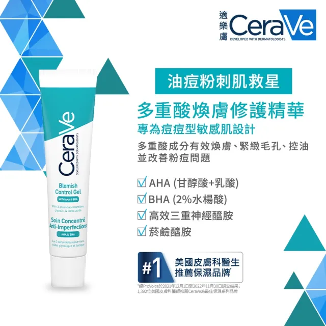 【CeraVe適樂膚】戰痘神器★多重酸煥膚修護精華 40ml_A(極效煥膚)