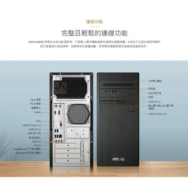 【ASUS 華碩】+8G記憶體組★G6900 雙核電腦(H-S500TE/G6900/8G/256G SSD/WIN11)