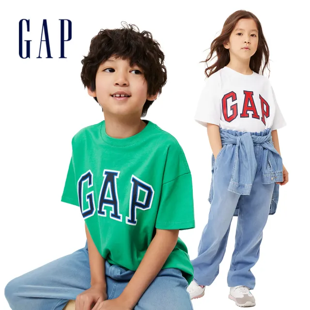 【GAP】兒童裝 Logo短袖T恤 厚磅密織親膚系列-多色可選(850572)