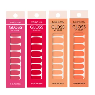 【DASHING DIVA】GLOSS凝膠美甲貼_四款任選(紅橙特輯 免照燈)