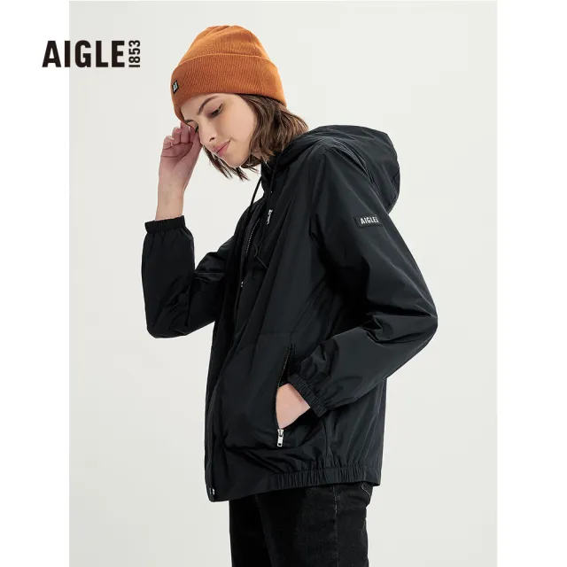 【AIGLE】女抗UV防潑水外套 AG-3A249A100 黑色(女裝 抗UV外套 防潑外套)