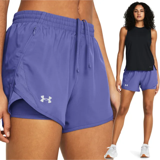 【UNDER ARMOUR】UA 女 Fly By 2in1 短褲_1382440-561(紫色)