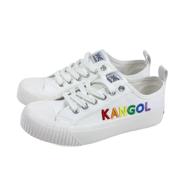 【KANGOL】KANGOL 休閒鞋 帆布鞋 女鞋 白色 彩色LOGO 62221602 00 no208