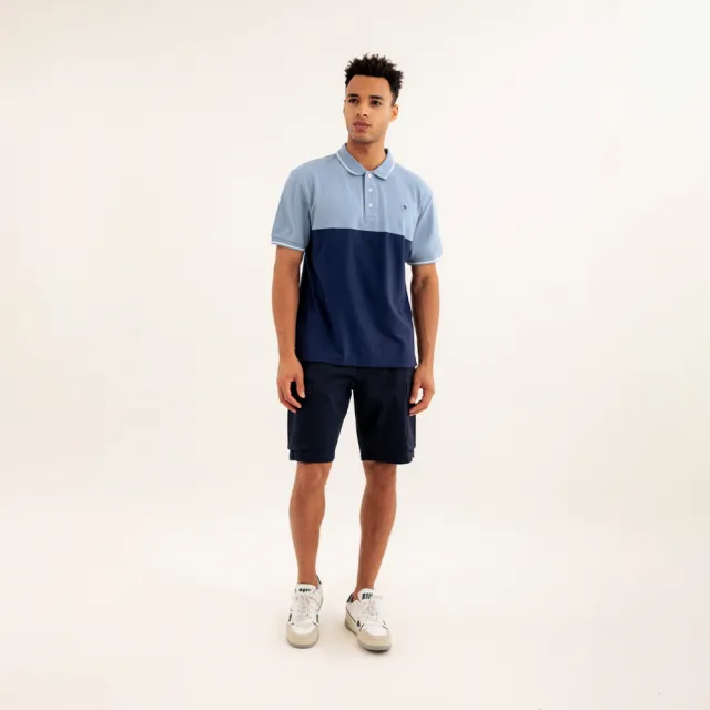 【Arnold Palmer 雨傘】男裝-斜紋貼袋工作短褲(深藍色)