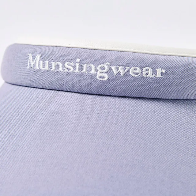 【Munsingwear】企鵝牌 女款淺紫色寬帽沿皮革收邊質感遮陽帽 MLTJ0C51